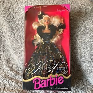 - NRFB Vintage Golden Winter Barbie Doll 🌟